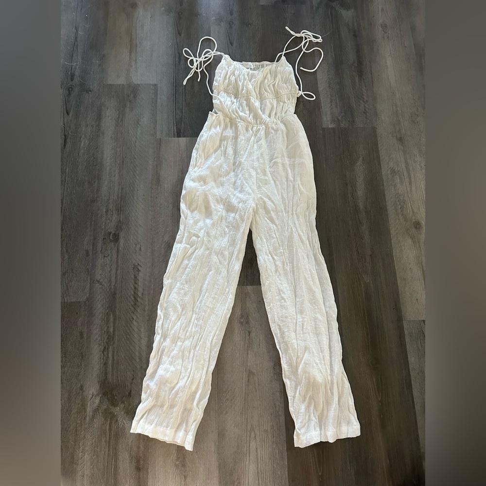 BEIGE BOTANY white Cut Out strappy jumpsuit